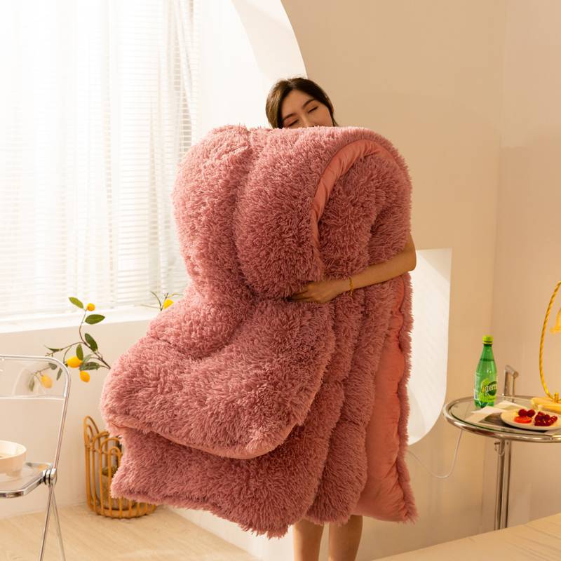 Superweiche lange Fleece Nerz Kristall Samt-verdickte warme Winterdecke