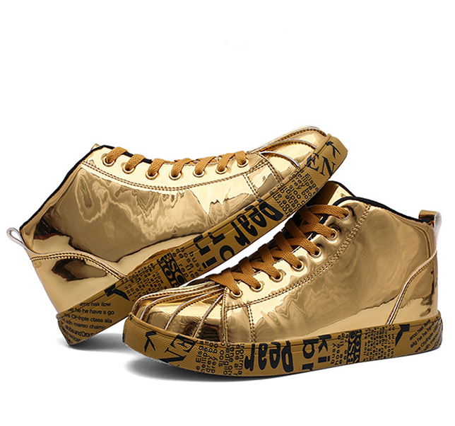 Schuh High-Top-Mode-Freizeitschuhe aus Lackleder