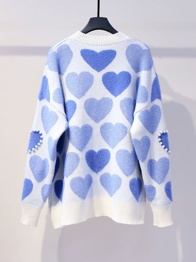 Knitted sweaters and sweaters Oneck pearls