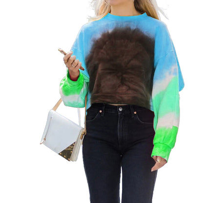 Langarm Rundhals pullover mit Farbverlauf für Damen