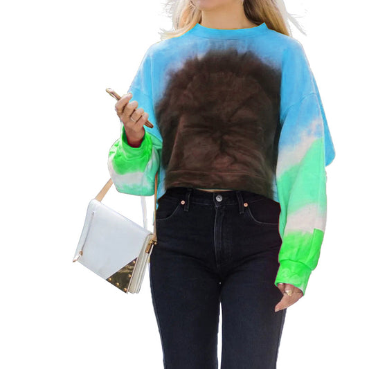 Langarm Rundhals pullover mit Farbverlauf für Damen