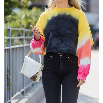 Langarm Rundhals pullover mit Farbverlauf für Damen