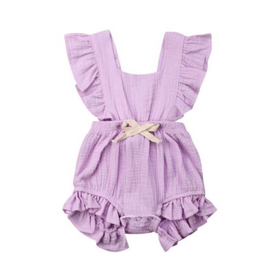 Babykleid mit Lotusblatt-Spitzenärmeln und Schleife