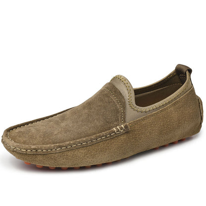 Freizeitschuhe Herren Sommer Mokassins Slip On Atmungsaktiv Plus-Size Echtleder