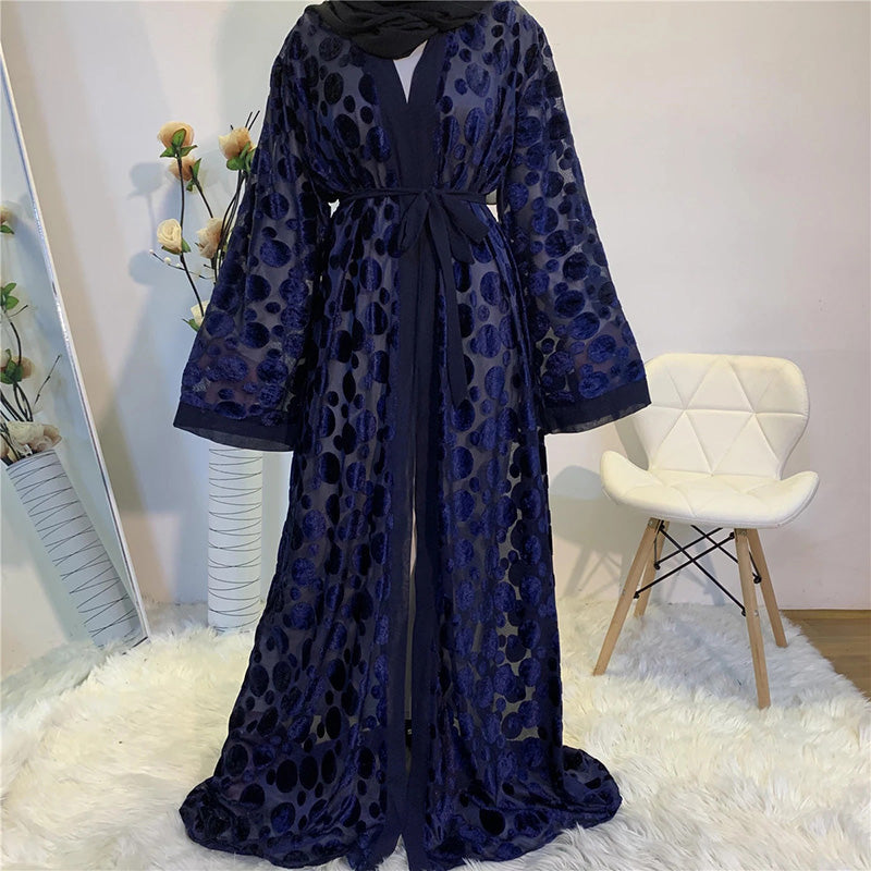 Dubai Frauen Kleidung Maxi lang Kaftan Abaya Malaysian Robe Cardigan