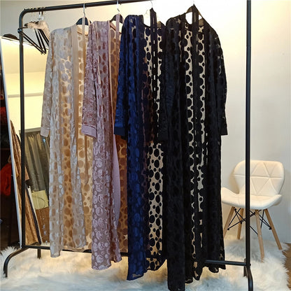 Dubai Frauen Kleidung Maxi lang Kaftan Abaya Malaysian Robe Cardigan