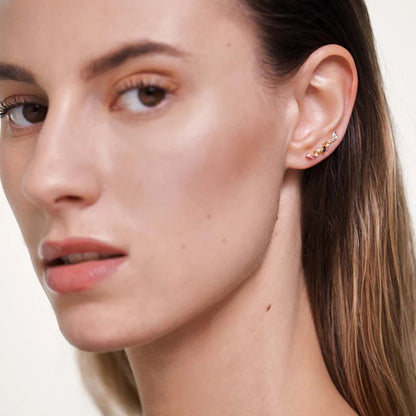 Neue Nischen-Ohrgalerie im koreanischen Stil bunte Kristalle Ohrringe