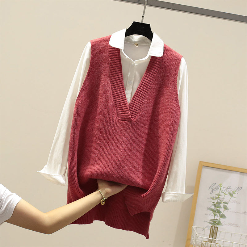 Gestrickte Weste Pulloverweste