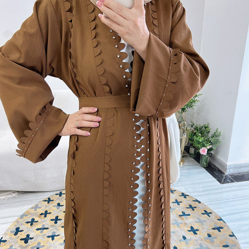 Damenmode Hijab Robe Cardigan Langes Kleid