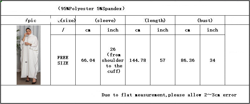 Frauen weiße Patchwork Plus Größe Frauen Abaya Robe