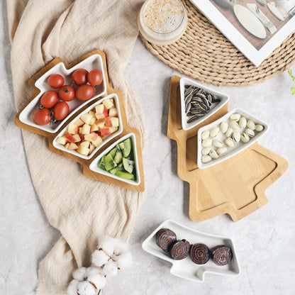 4 Stück Weihnachtsbaum-Keramikteller