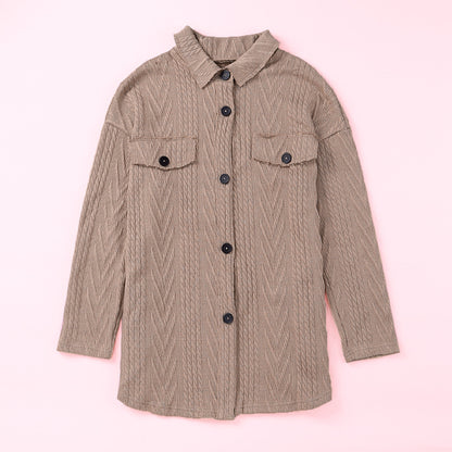 Damen Herbst Winter Hemd dreidimensionale Jacquard Langarm Freizeit Hemden