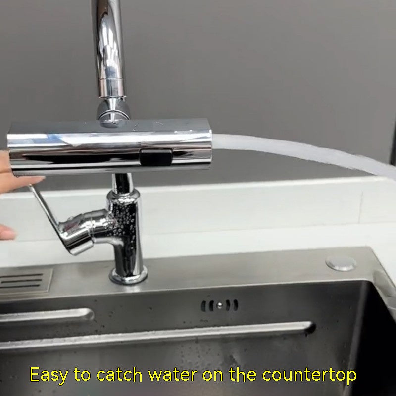 Kitchen Faucet Waterfall Outlet Splashproof Universal Rotating Bubbler Multifunctional Water Nozzle Extension Kitchen Helper