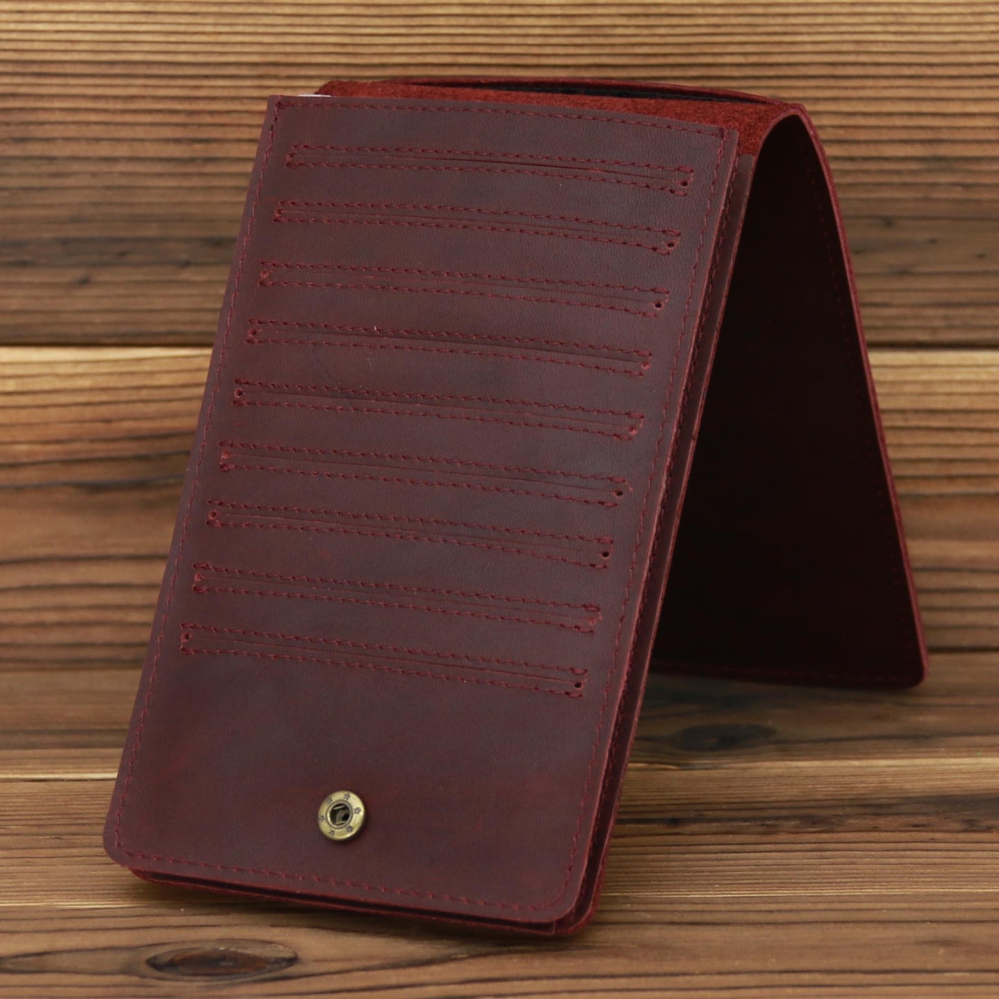 Männer Lange Handy Tasche Geld Tasche Kopf Schicht Rindsleder Crazy Ma Karte Tasche Brieftasche Karte Clip Große Karte Clip dünn