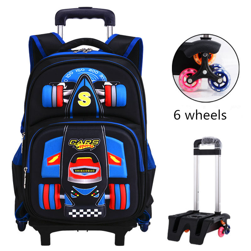 Dreidimensionales Auto Jungen Grundschule Trolley Schultasche