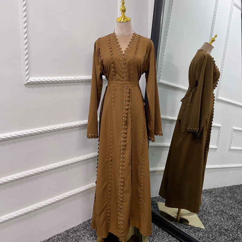 Damenmode Hijab Robe Cardigan Langes Kleid