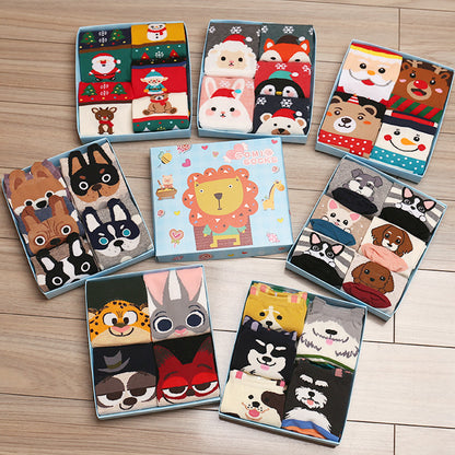 Weihnachtssocken aus reiner Baumwolle in mittlerer Größe in Geschenkbox