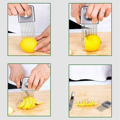Zwiebel Halter Slicer Gemüse werkzeuge Tomaten Cutter Edelstahl Küche Gadget