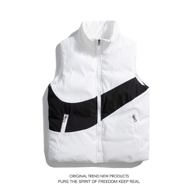 Stehkragen-Weste aus Baumwolle