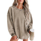 Oversized solid color sweater thread European and American casual style