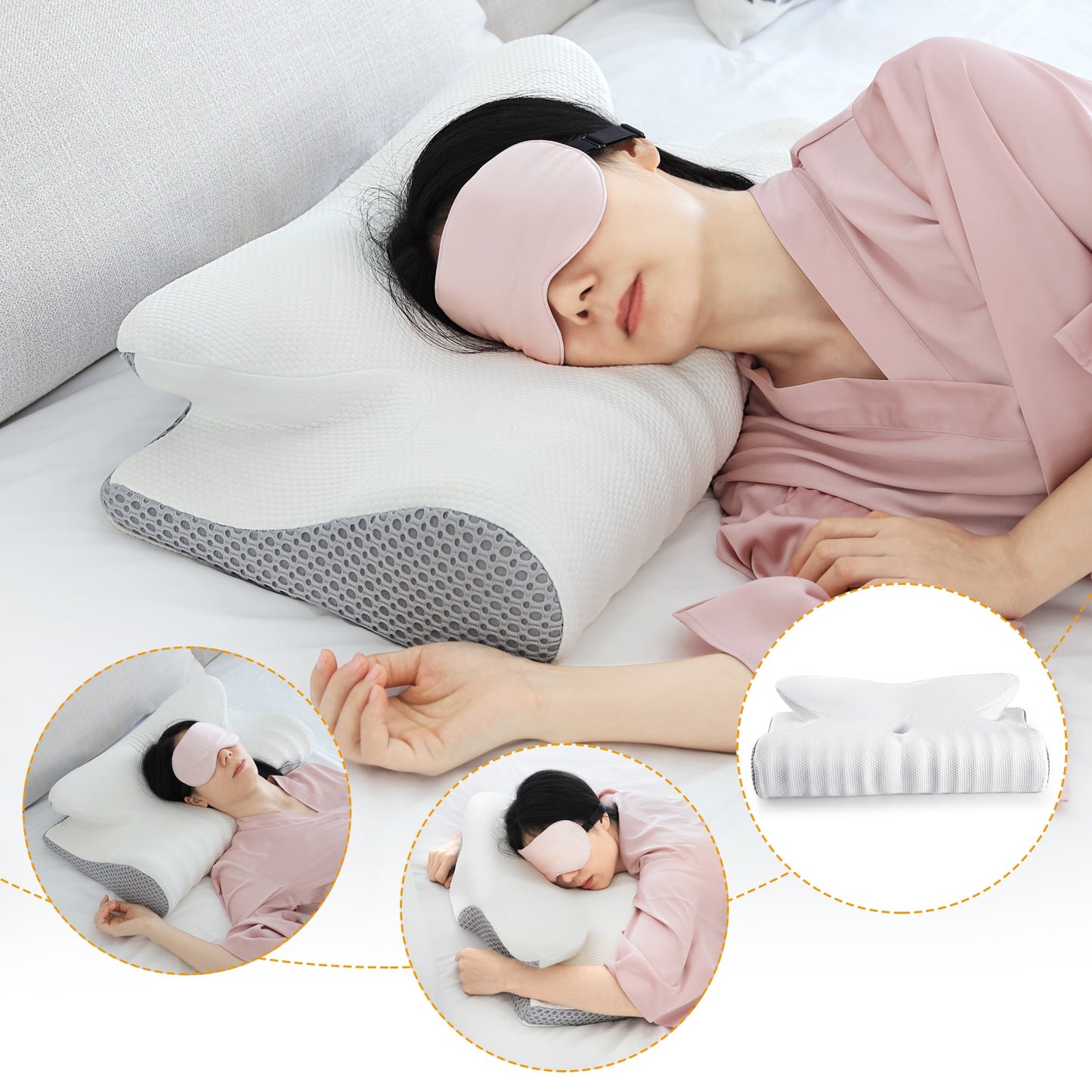 Fuloon Contour Memory-Foam Nackenkissen Ergonomische Orthopädische Hals Schmerzen Kissen für Seite Zurück Magen Sleeper Förderunterricht Kissen