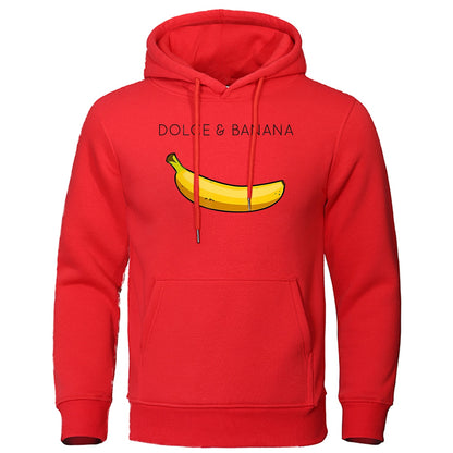 Dolce & Banana Druck männer Sweatshirt Mode Beiläufige Hoodies Herbst Lose Pullover Tops Tasche