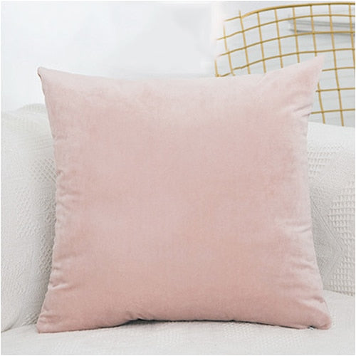 Cushion Soft Velvet Pillow Covers Home Decor for Sofa Seat Chair Car Pillowcase Pink Beige Cushion Covers