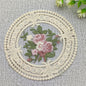 12cm Vintage Lace Coaster Placemat Embroidery Craft Bowls Coffee Cups Coaster European Style Fabric Anti-scald Table Plate Mat