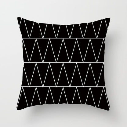 Geometrische Kissen Abdeckung Schwarz und Weiß Polyester Werfen Kissen Fall Gestreift Gepunktete Raster Dreieckige Geometrische Kunst Kissen Abdeckung
