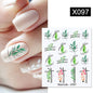 Harunouta Black Lines Flower Leaves Water Decals Stickers