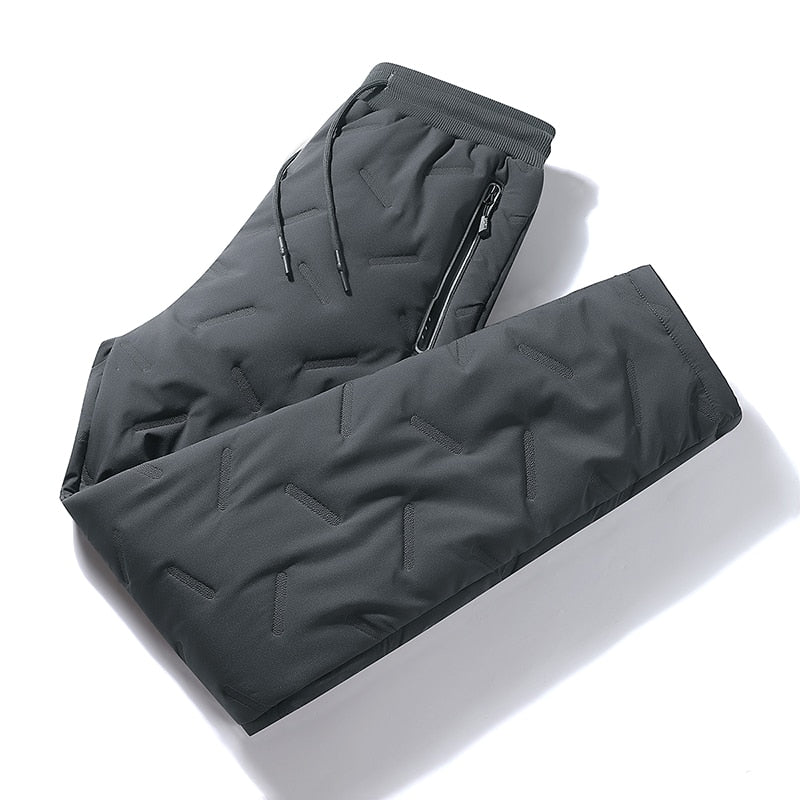 Winter Zip Taschen Verdicken Fleece Jogginghose Männer Jogger Schwarz Grau Unten Baumwolle Warme Hosen Männlichen Wasserdicht Thermische Hosen 7XL