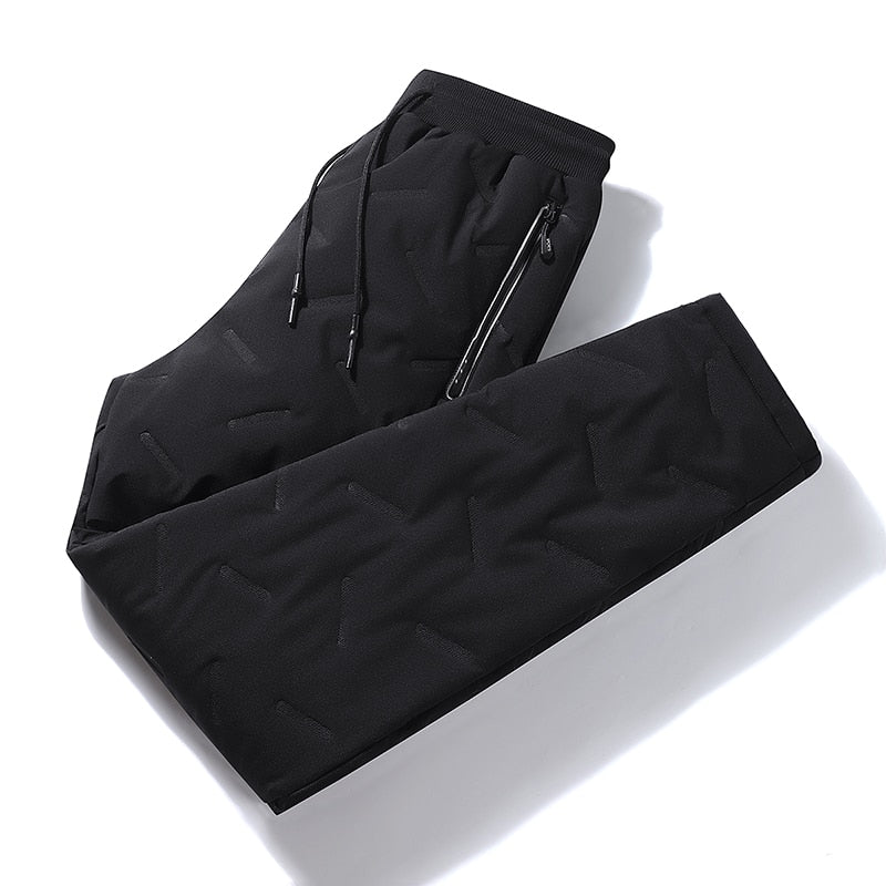 Winter Zip Taschen Verdicken Fleece Jogginghose Männer Jogger Schwarz Grau Unten Baumwolle Warme Hosen Männlichen Wasserdicht Thermische Hosen 7XL