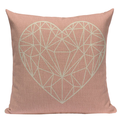 Pink Geometric Nordic Cushion Cover Tropic Palm Leaf Throw Pillow Bedding Pillow Case Sofa Bed Decorative Heart Pillowcase