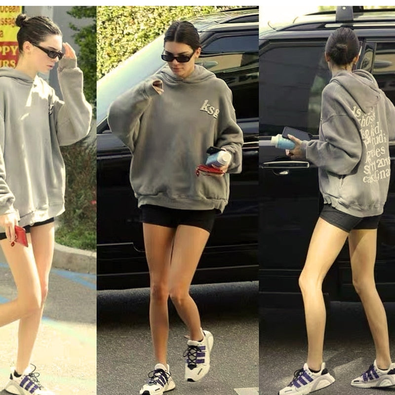 Streetwear Oversize Sweatshirt Männer und Frauen Brief Drucken Fleece Winter Hoodies Fremden Dinge Hip Hop Baggy Hoody