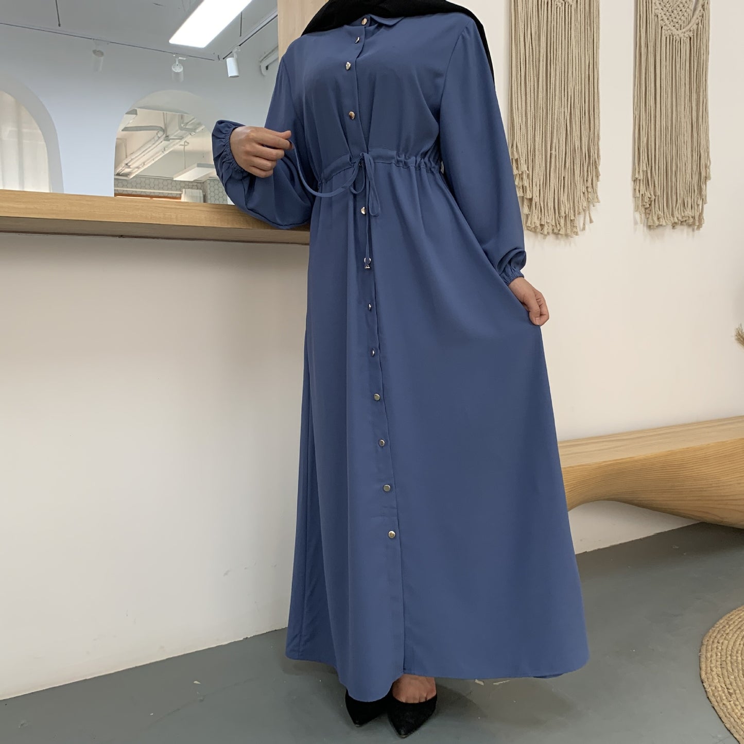 Hijab Kaftan Kleid Islamische Kleidung Vestidos Robe