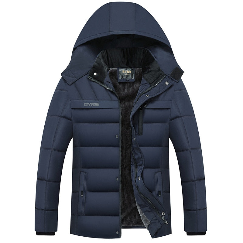 Dicke Warme Winter Parka Männer Fleece Mit Kapuze Männer Winter Jacke Mantel Military