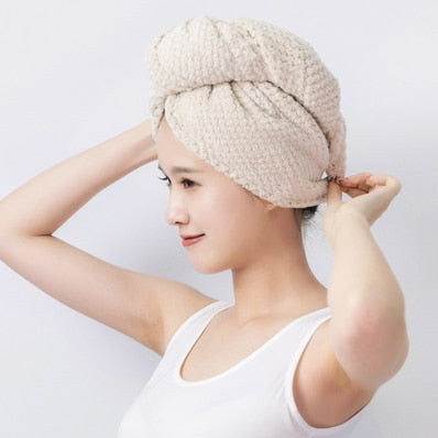 Mikrofaser Haar Handtücher Wrap für Frauen Lockiges Haar Spa Turban Schnelle Haar Trocknen Handtuch Bad Dusche Cap Schnell Trockenen Handtuch für Kopf