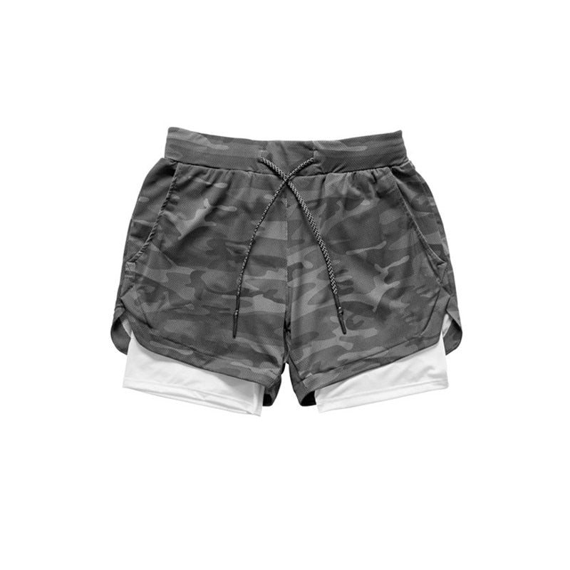 Lauf Camo Shorts Männer 2 In 1 Doppel-deck Quick Dry GYM