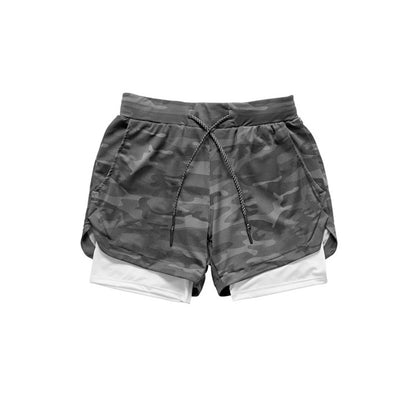 Lauf Camo Shorts Männer 2 In 1 Doppel-deck Quick Dry GYM