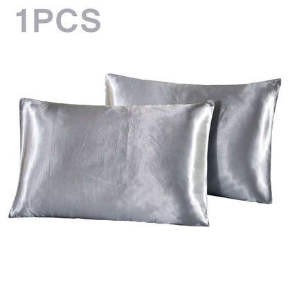 1Pc Queen Satin Silk Pillowcase Pillow Case Cover Home Bedding Smoothy Pillow Rectangle Bedding Pillow