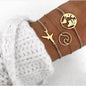 Neue Bohemian Schwarz Seil Kette Armband Set