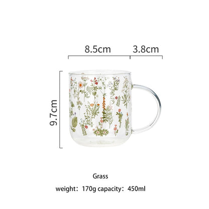 Kreative Cartoon Blume Kaffee Becher Hause Büro Glas Wasser Tasse Handgriff Milch Frühstück Drink Cup DROPSHIPPING