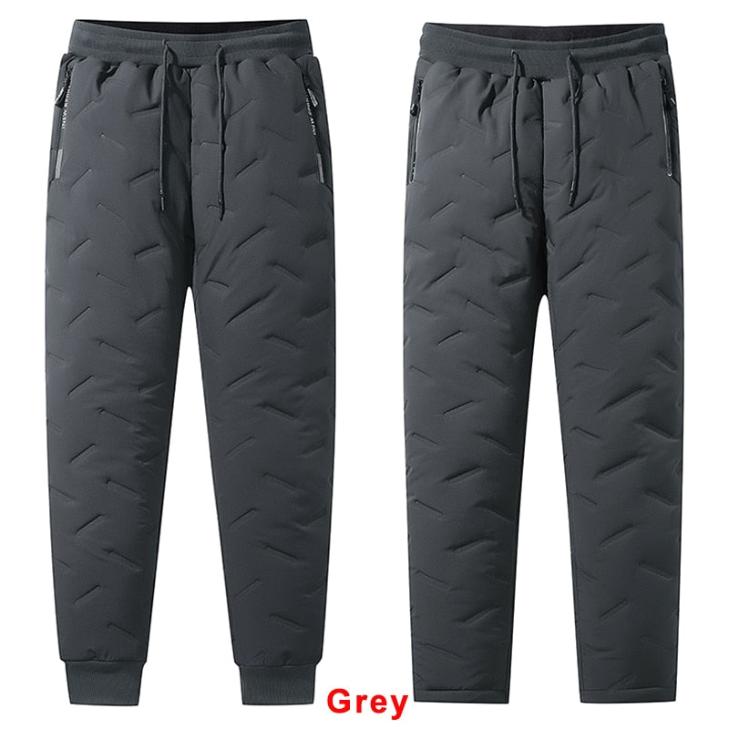 Winter Zip Taschen Verdicken Fleece Jogginghose Männer Jogger Schwarz Grau Unten Baumwolle Warme Hosen Männlichen Wasserdicht Thermische Hosen 7XL