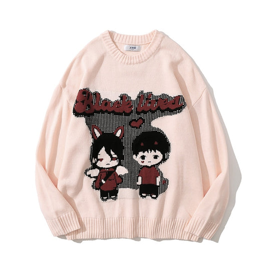 Übergroßen Japanischen Anime Cartoon Gestrickte Unisex Pullover Tops
