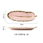 Luxus Keramik Platter Ablage mit Glod Rim Green Leaf Glod Feder Schmuck Make-Up Pinsel Lagerung Dekorative Sushi Platte