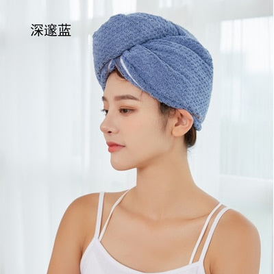 Mikrofaser Haar Handtücher Wrap für Frauen Lockiges Haar Spa Turban Schnelle Haar Trocknen Handtuch Bad Dusche Cap Schnell Trockenen Handtuch für Kopf