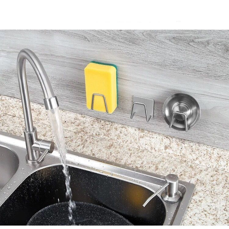 Kitchen Stainless Steel Sink Sponges Holder Self Adhesive