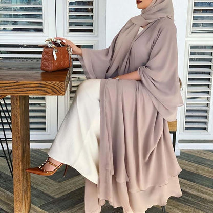 Vetement Femme Öffnen Abaya Dubai Türkei Abayas für Frauen