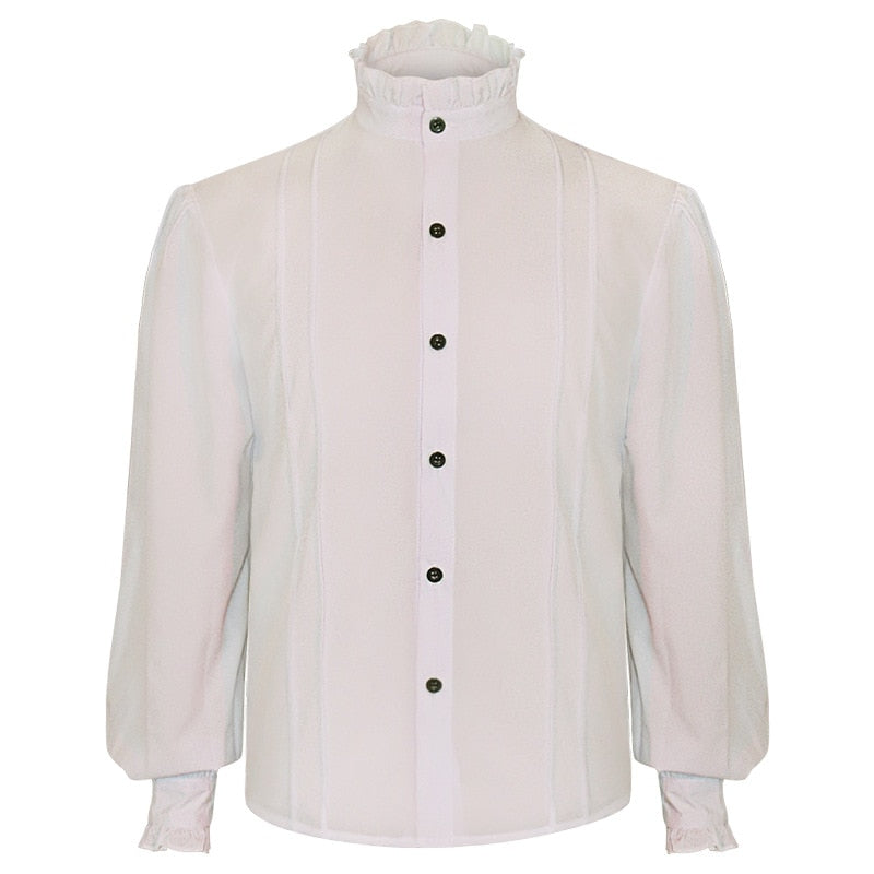 Mittelalterlichen männer Retro Kostüm Pirate Hosen Anti Falten Stehkragen Hemd Westen Party Cosplay