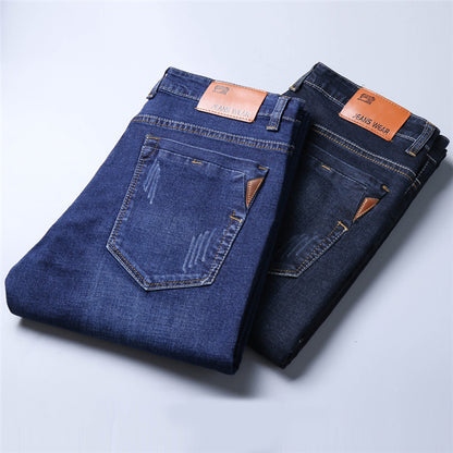 Klassischen Stil Männer Marke Jeans Business Casual Stretch Dünne Denim Hosen Licht Blau Schwarze Hose Männlichen